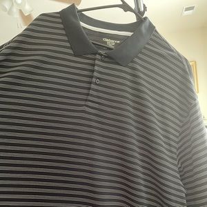 Gently Worn 3XLT Claiborne Black Striped Polo Shirt